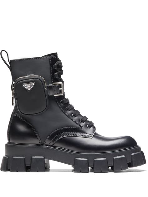 prada ankle pouch combat boots dupe|prada combat boots with pouch.